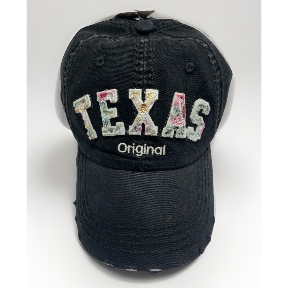 Robin Ruth Texas Original Distressed Black Baseball Cap Hat Adjustable NWT